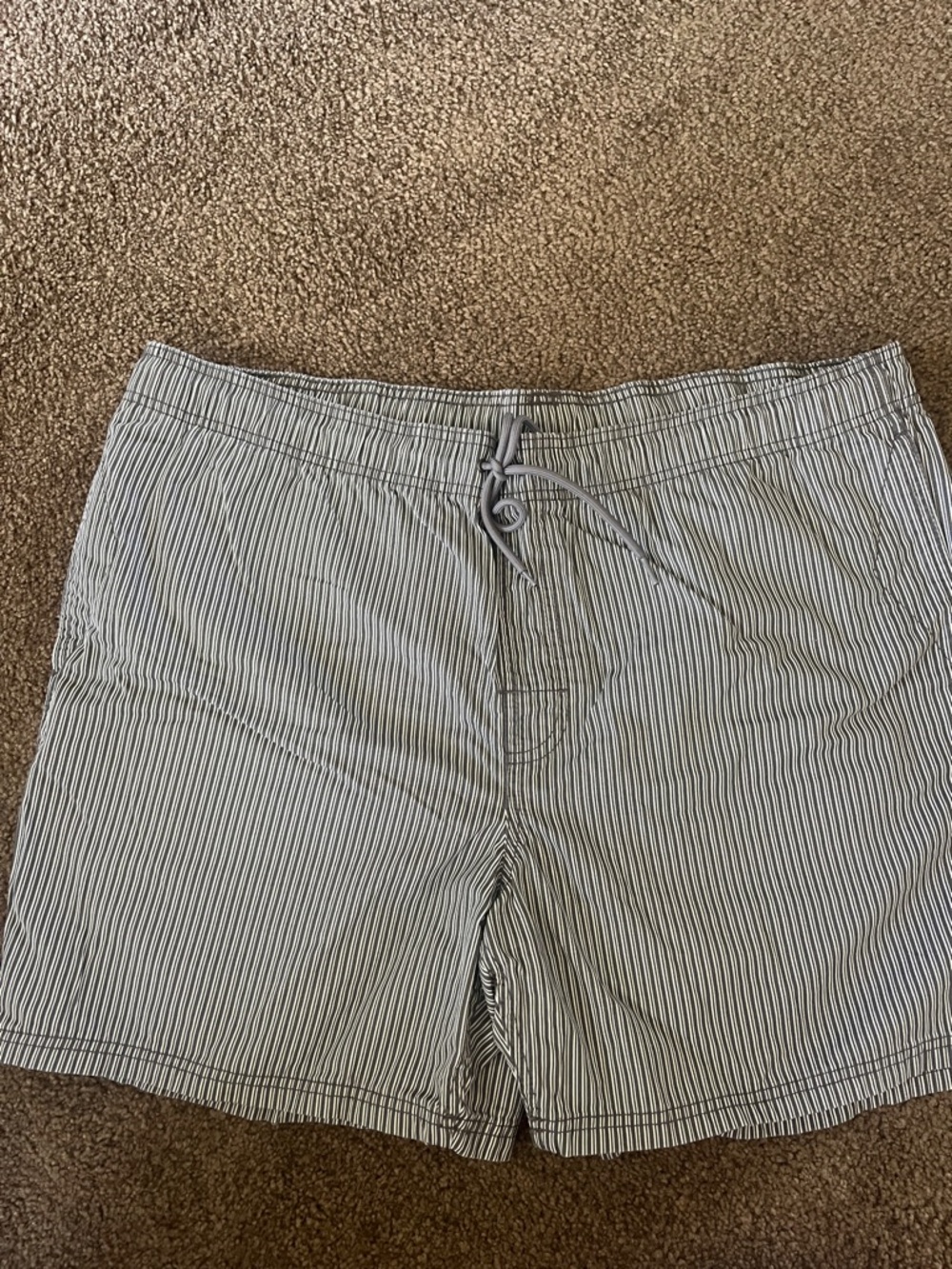Amazon Essentials Gray & White Striped Shorts